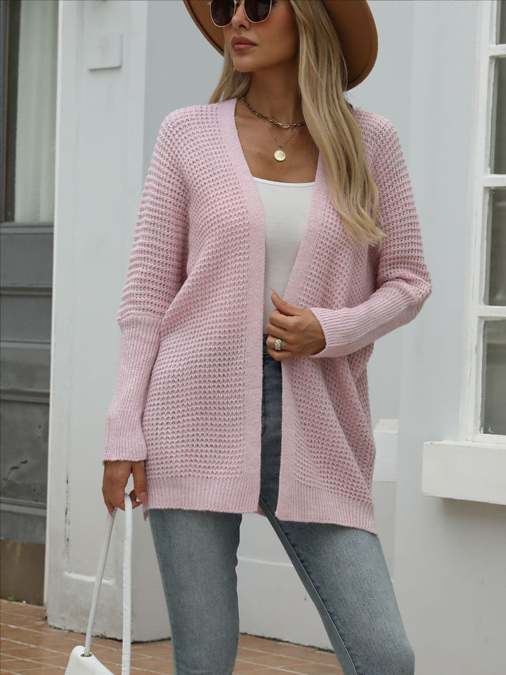Damen Großer Strickcardigan mit modernem Wabenmuster und offenem Schnitt Drune