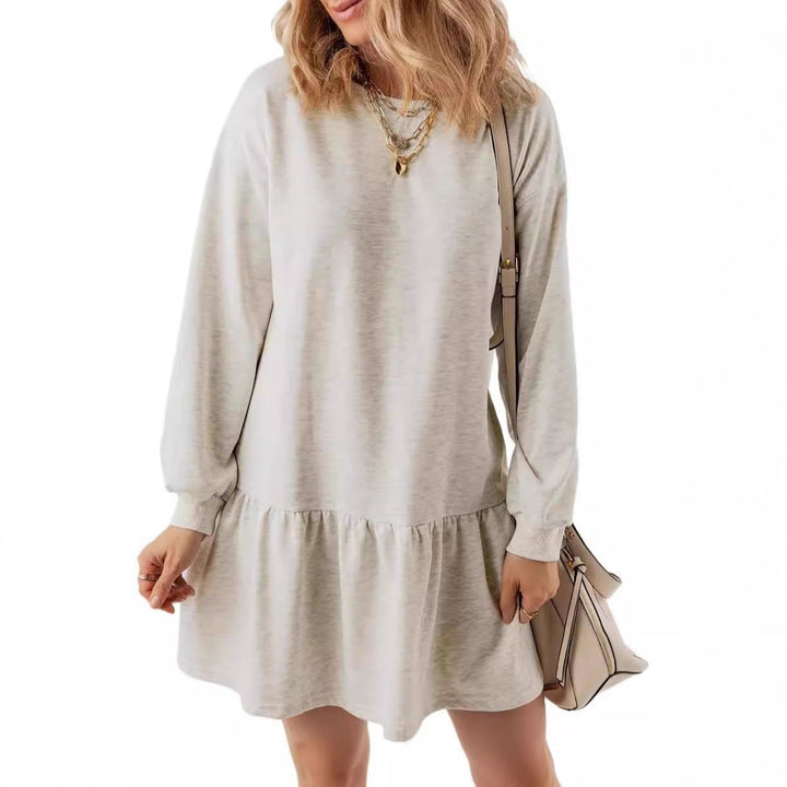 Damen Pulloverkleid mit Volant-Saum und lässigem Schnitt Drune