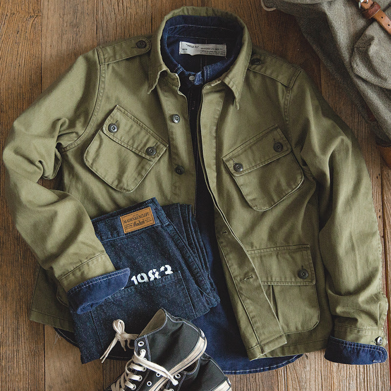 Herren Utility-Jacke mit großen aufgesetzten Taschen und strapazierfähigem Material Drune