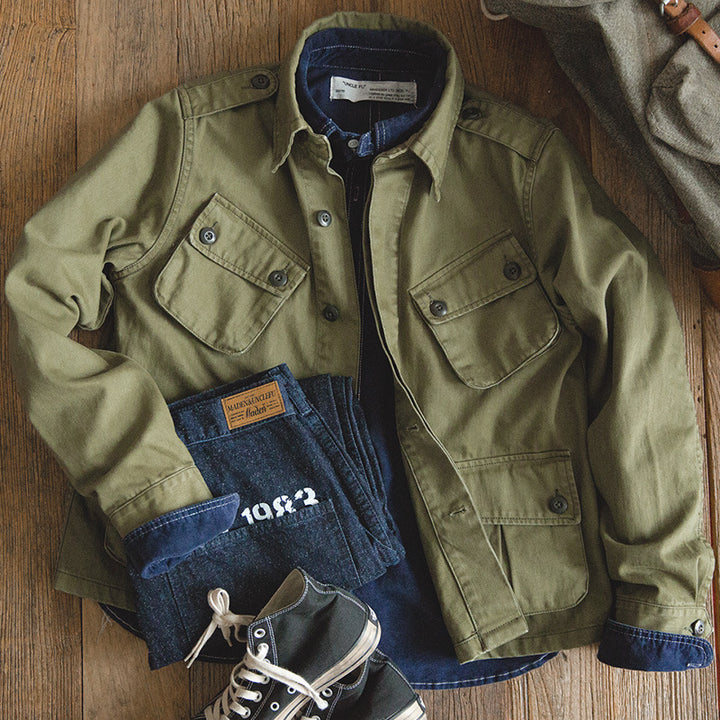 Herren Utility-Jacke mit großen aufgesetzten Taschen und strapazierfähigem Material Drune