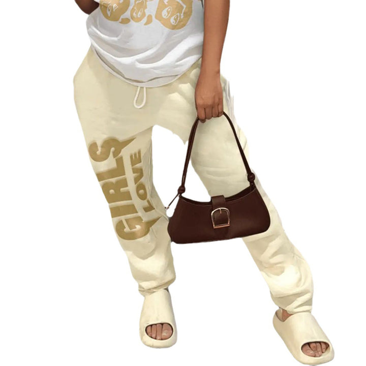 Damen bequeme Jogginghose mit motivierendem Schriftzug Drune