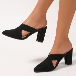 Damen Mules mit elegantem Kreuzband und komfortablem Blockabsatz Drune