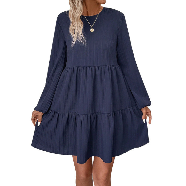 Damen modisches Kleid mit gerafftem Rock Drune