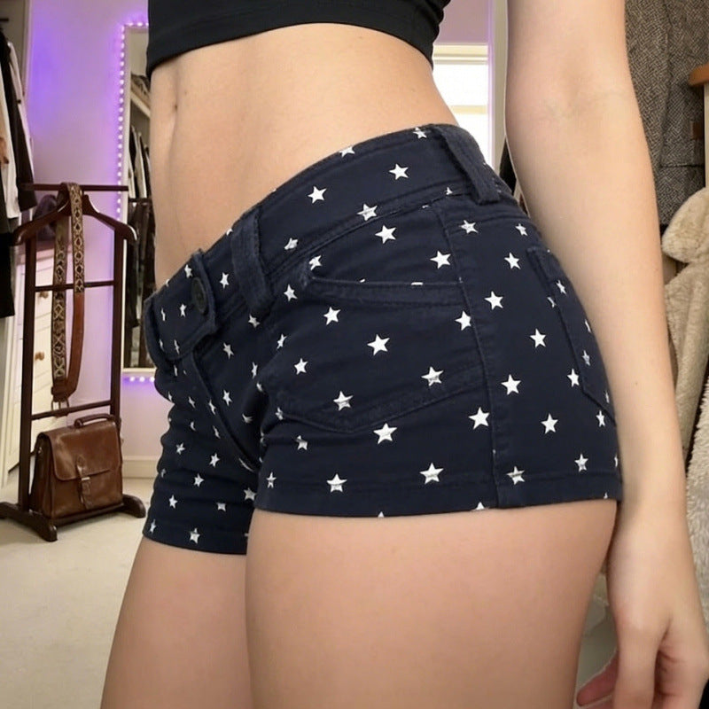 Damen Modische Shorts mit Sternenmuster und praktischem Schnitt Drune