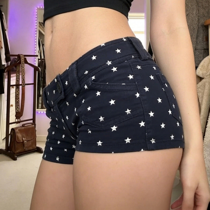 Damen Modische Shorts mit Sternenmuster und praktischem Schnitt Drune