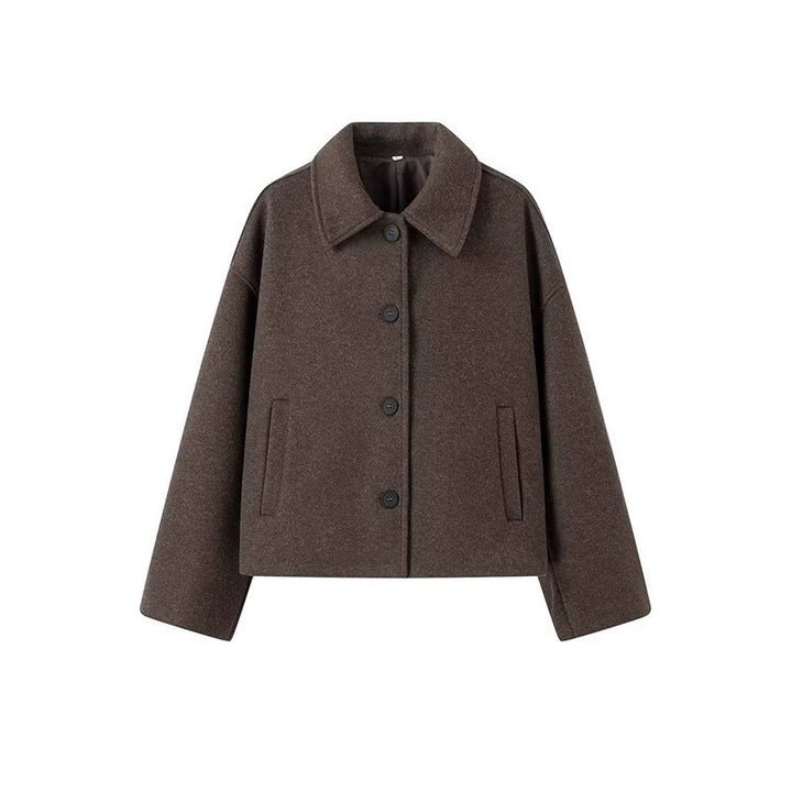 Damen modische Façon-Jacke mit Umlegekragen Drune