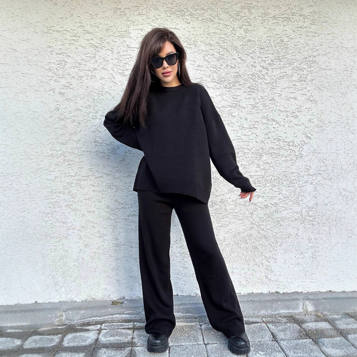 Damen gemütlicher Strickpullover mit weitem Schnitt Drune
