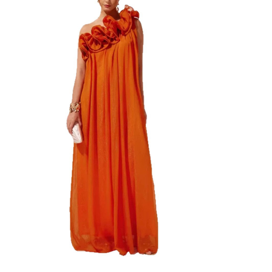 Damen Maxikleid mit innovativem Rüschendesign Drune