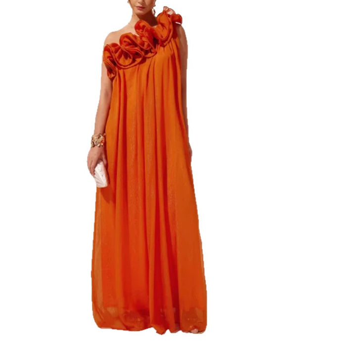 Damen Maxikleid mit innovativem Rüschendesign Drune