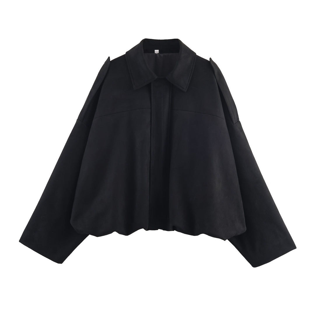 Damen modische Oversized-Jacke mit eleganten Details und Kragen Drune