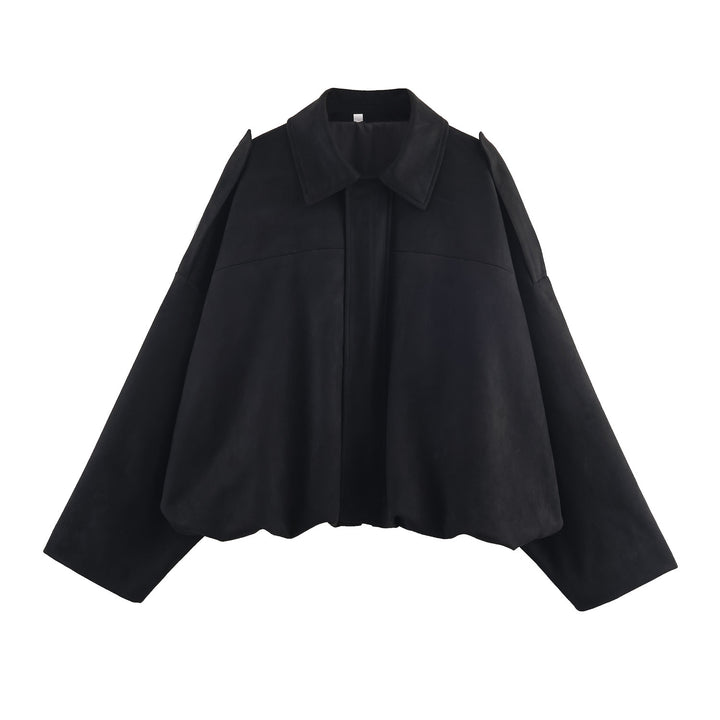 Damen modische Oversized-Jacke mit eleganten Details und Kragen Drune