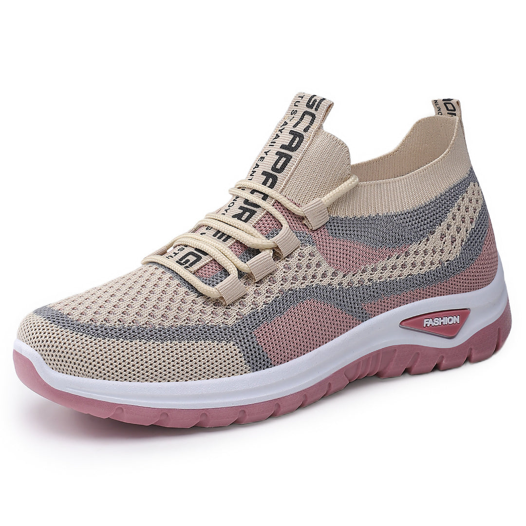 Damen nan sockenähnlicher Plateausneaker mit atmungsaktivem Strickoberteil und stoßdämpfender EVA-Sohle Drune