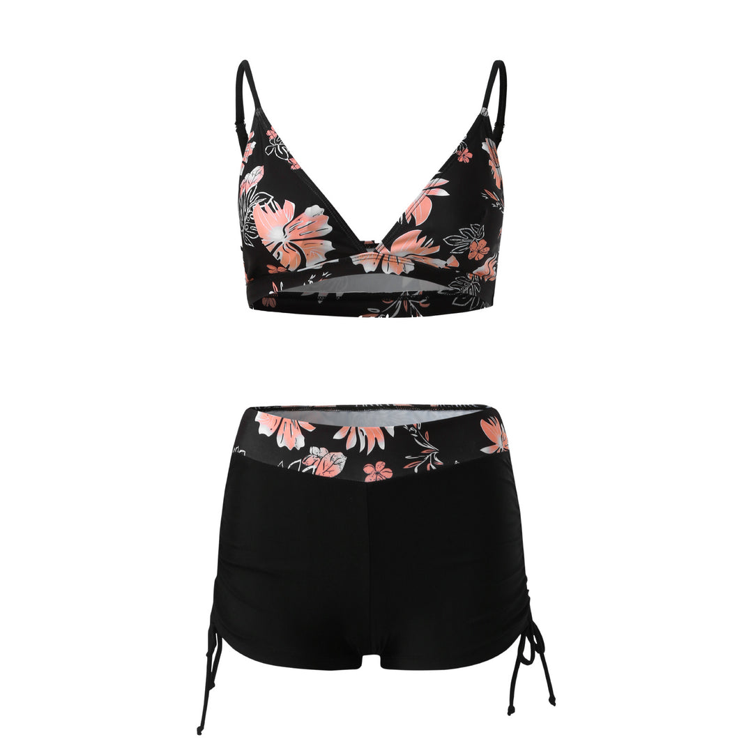 Damen Bikini-Set mit modischem Oberteil und hoch geschnittenen Shorts Drune