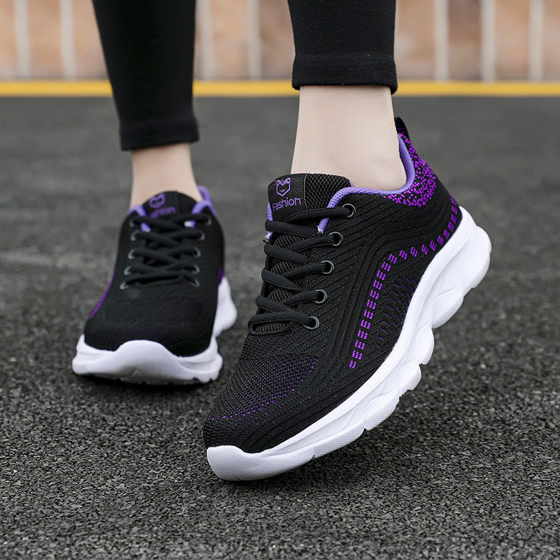 Damen nan ultraleichter Komfort-Gehsneaker für Alltag und Freizeit mit nahtlosem Strickobermaterial, reaktionsfreudiger Luftkissen-Zwischensohle und gepolstertem Fersenkragen Drune