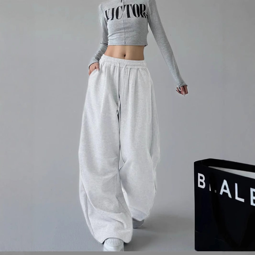 Damen nan extraweite High‑Waist-Loungehose mit elastischem Kordelbund, Kordelzug und praktischen Seitentaschen Drune