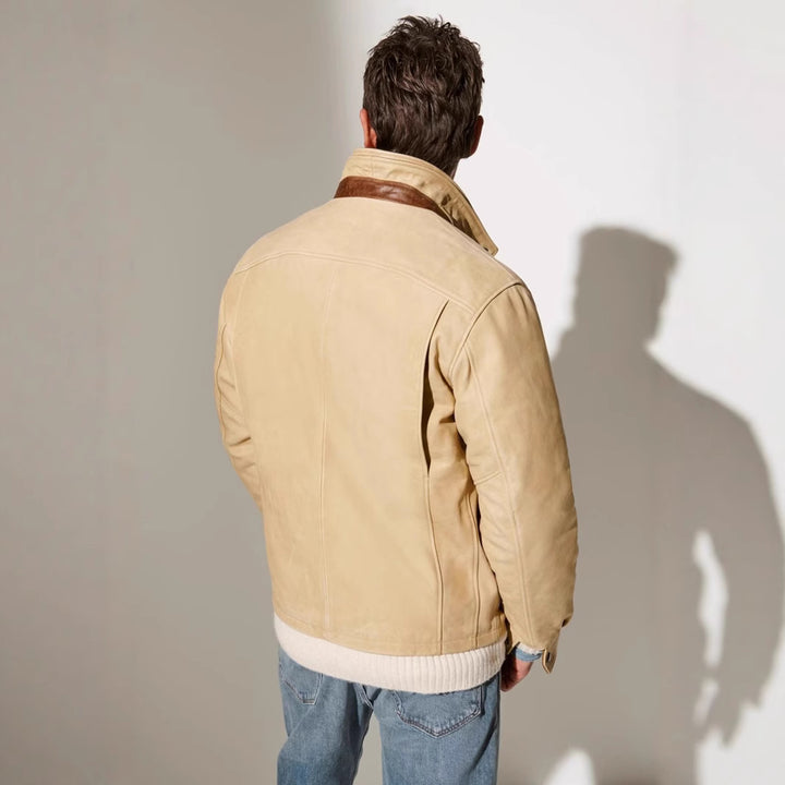 Herren Lederjacke im klassischen Stil mit wärmenden Innenfutter Drune