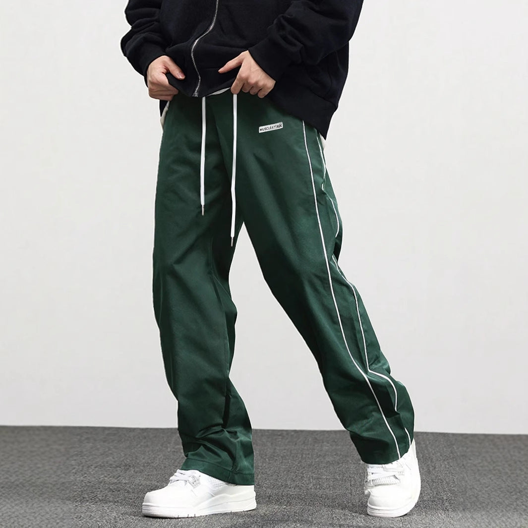 Herren Hochwertige Freizeithose mit verstellbarem Bund und seitlichen Streifen Drune