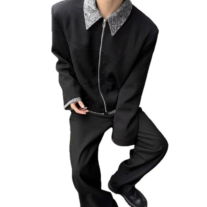 Herren moderne Übergangsjacke mit praktischen Taschen und stylishem Kragen Drune