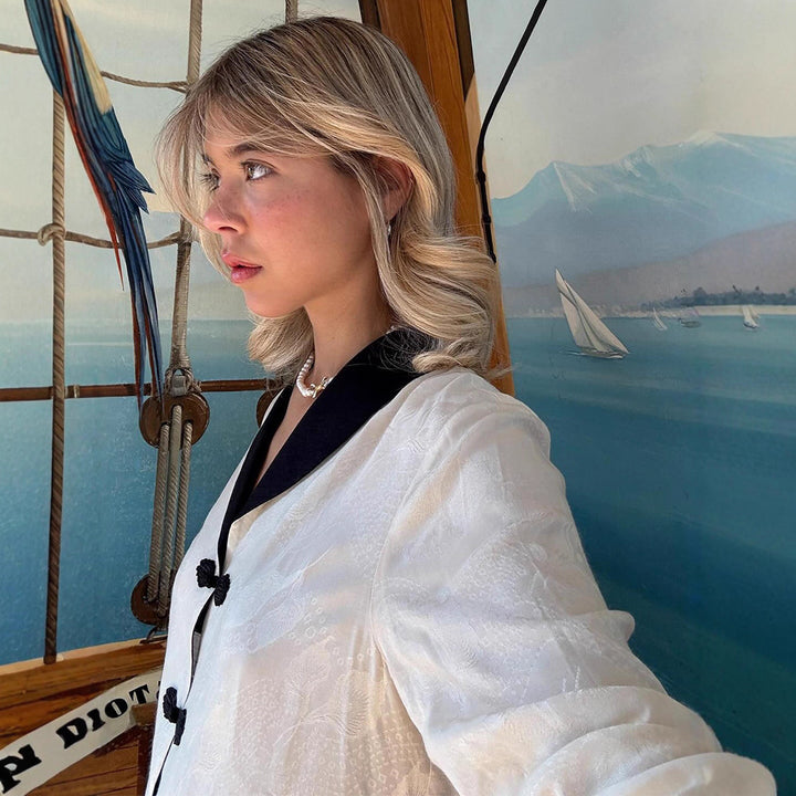 Damen Leichte Blazerjacke mit dekorativen Knöpfen und eleganten Taschen Drune