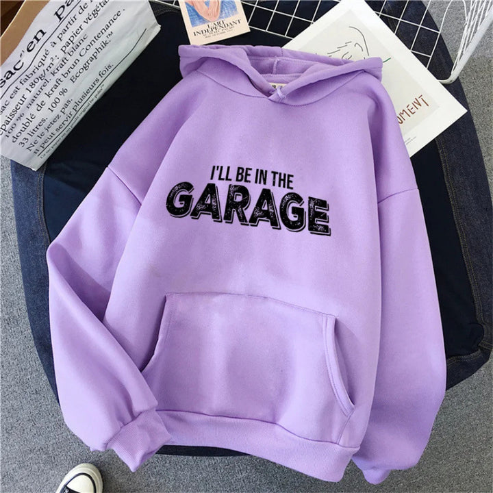 Damen Kapuzenpullover mit kreativem Garagen-Motiv Drune