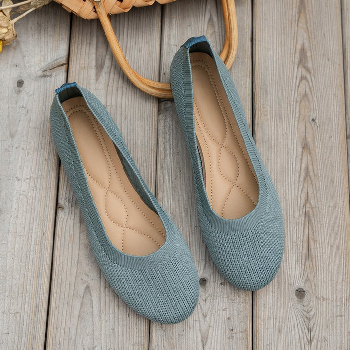 Damen Ballerinas mit Flexiblem Obermaterial und Rutschfester Sohle Drune