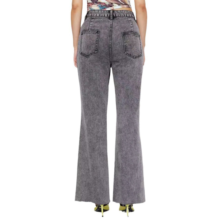 Damen Flared Jeans mit hohem Bund und detaillierten Nähten Drune