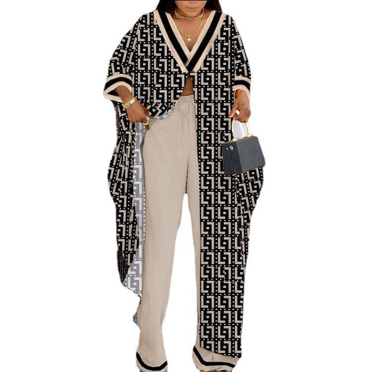 Damen Set aus kimonoartigem Oberteil und weitem Hosen Drune