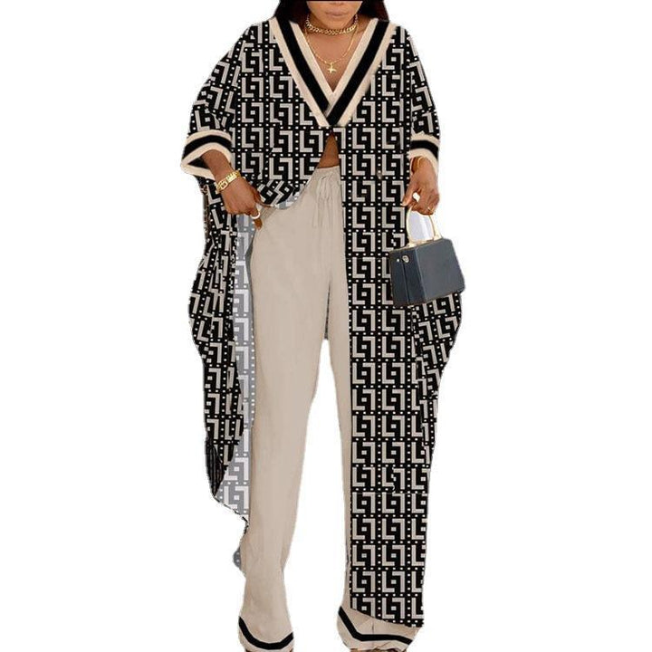 Damen Set aus kimonoartigem Oberteil und weitem Hosen Drune