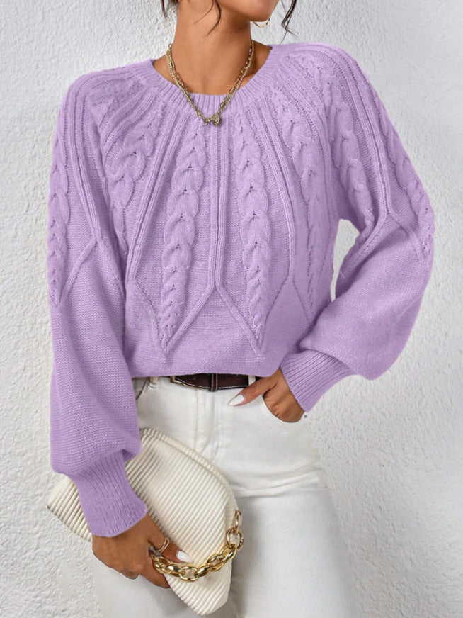 Damen Grobstrickpullover mit detailverliebtem Zopfmuster und weitem Schnitt Drune