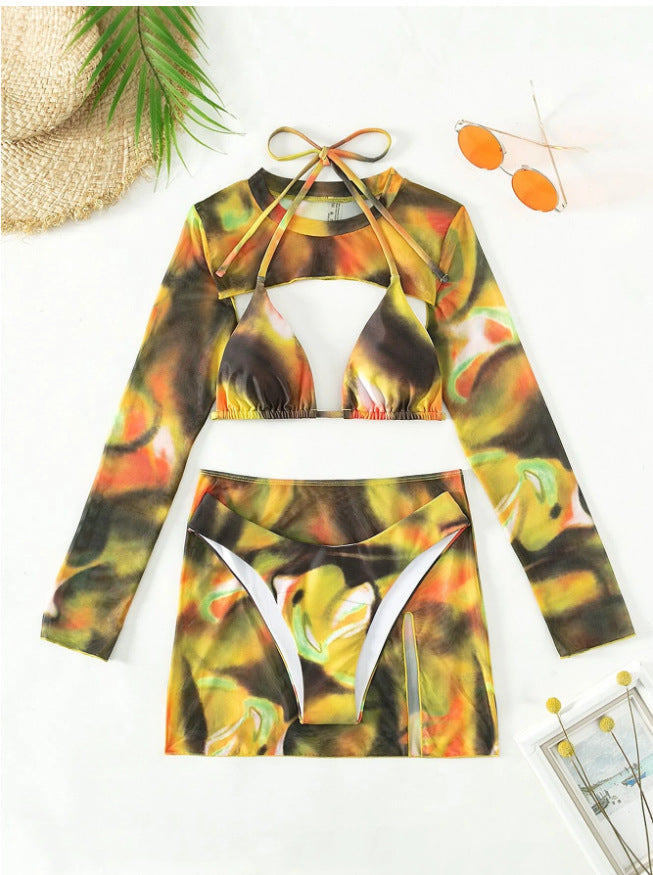 Damen Bikiniset mit langärmligem Oberteil Drune