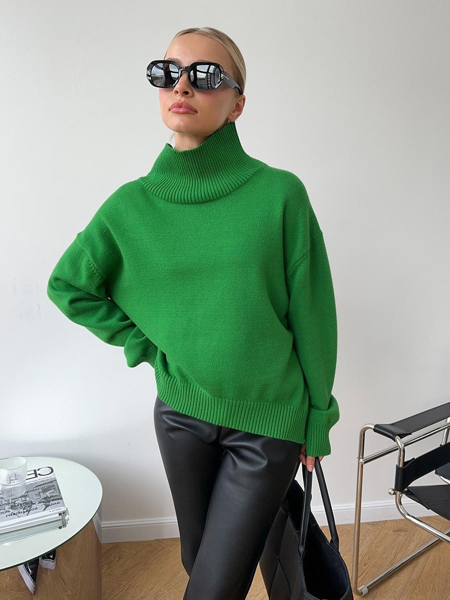 Damen Pullover mit hochschließendem Kragen und lässigem Schnitt Drune