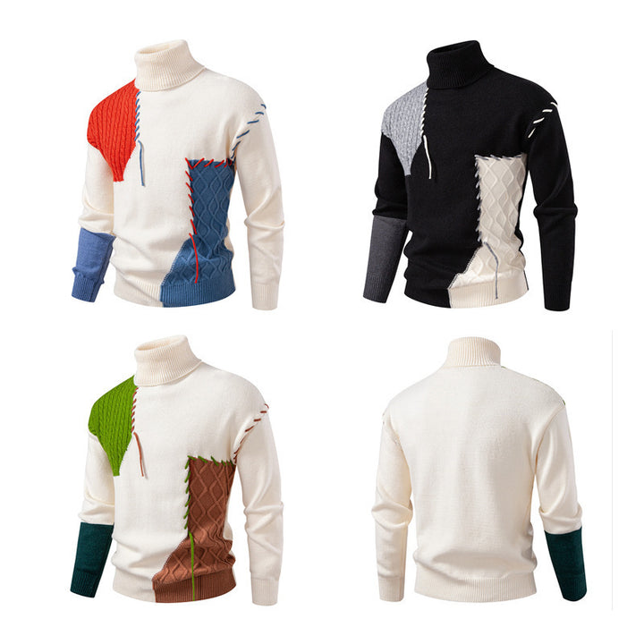 Herren Rollkragenpullover mit einzigartigem Strickdesign Drune