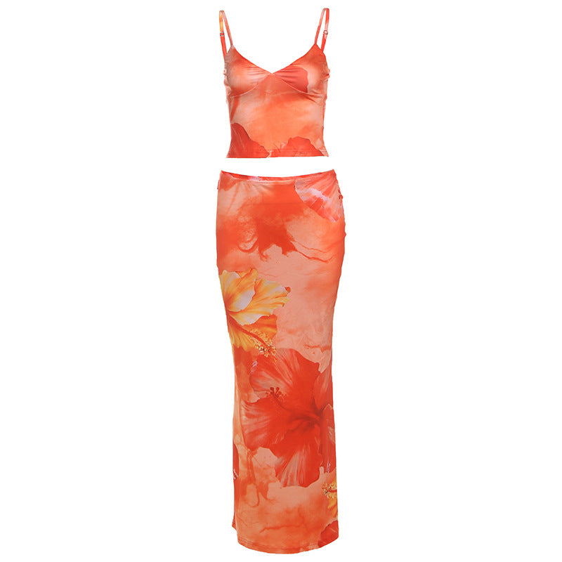 Damen Elegantes Sommerkleid mit floralem Design und schmalem Schnitt Drune
