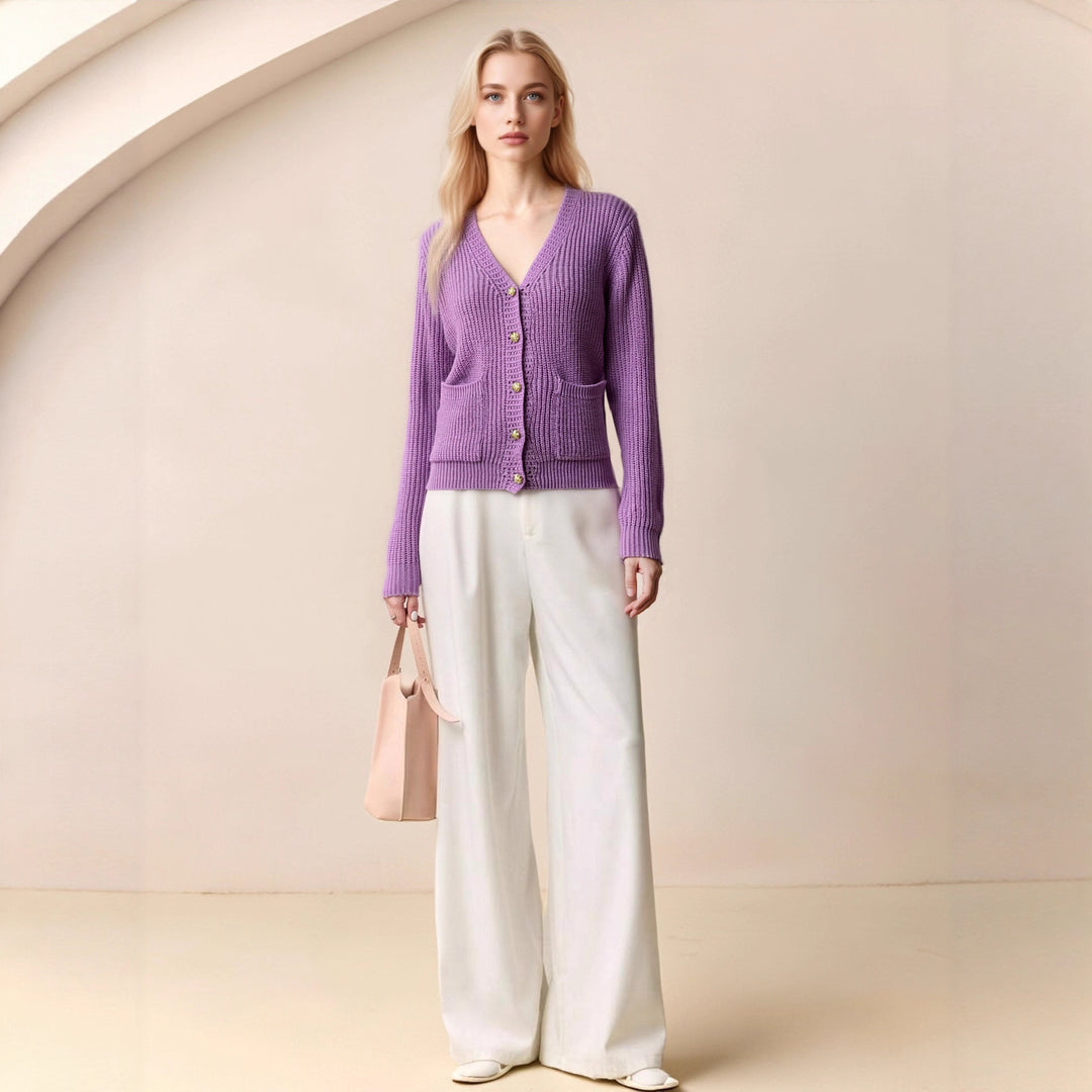 Damen Strickjacke mit feiner Struktur und praktischen Taschen Drune