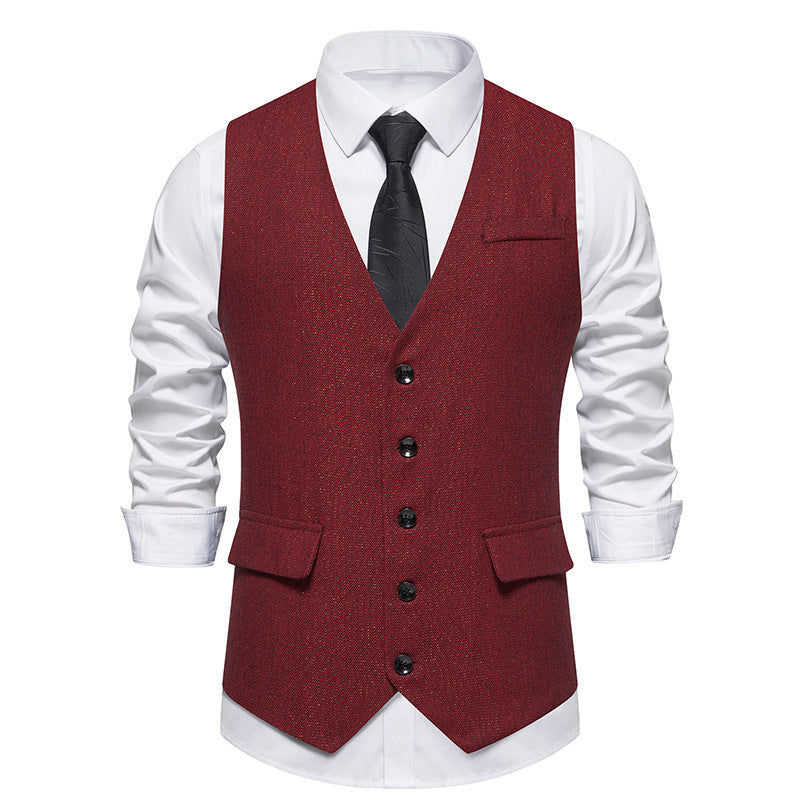 Herren elegante Weste mit feinen Knopfdetails Drune