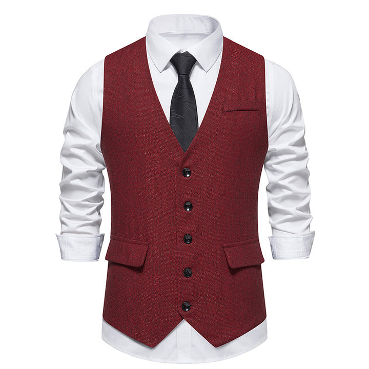 Herren elegante Weste mit feinen Knopfdetails Drune