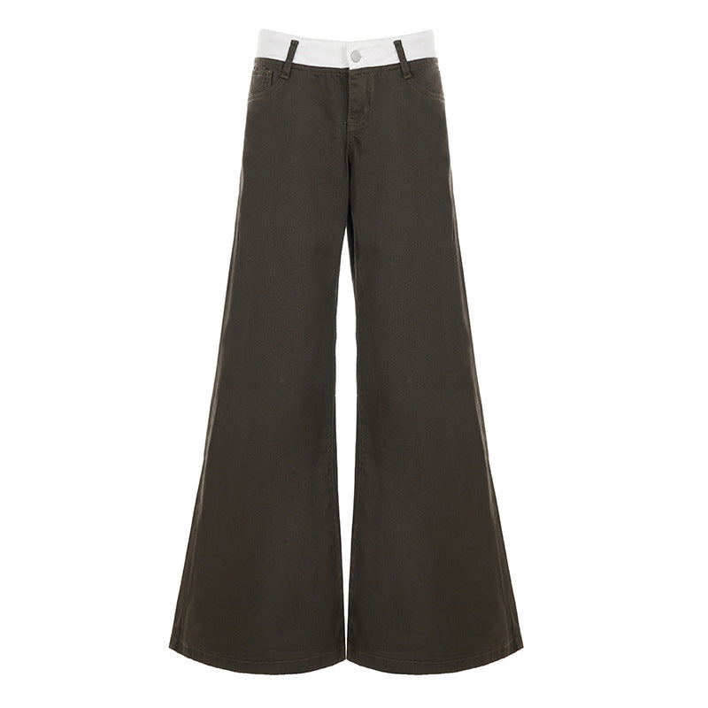 Damen Cargo-Hose im lässigen Stil mit praktischen Seitentaschen und weitem Bein Drune