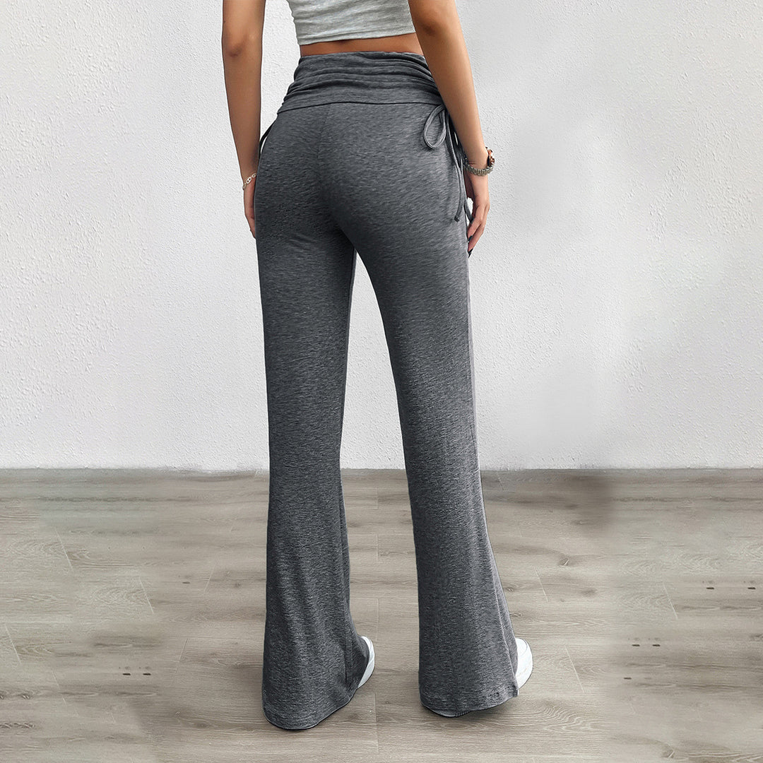 Damen Bequeme Palazzo-Hose mit elastischem Bund und lässigem Schnitt Drune