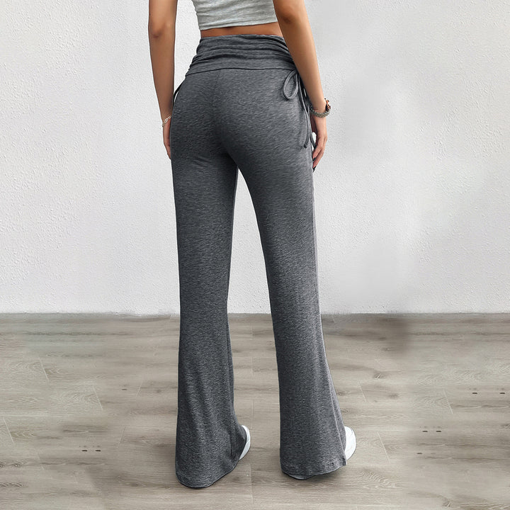 Damen Bequeme Palazzo-Hose mit elastischem Bund und lässigem Schnitt Drune