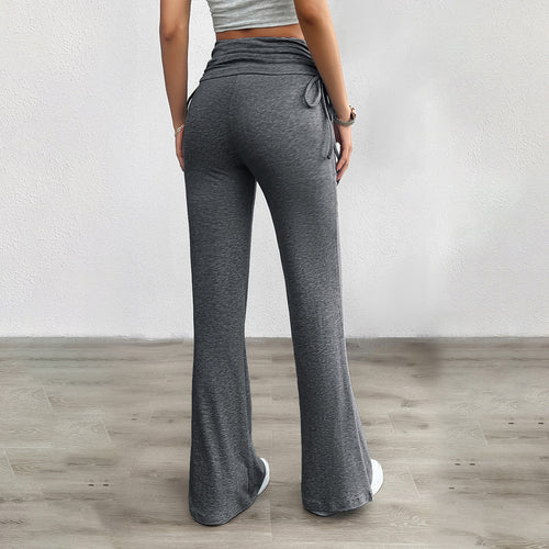 Damen Bequeme Palazzo-Hose mit elastischem Bund und lässigem Schnitt Drune