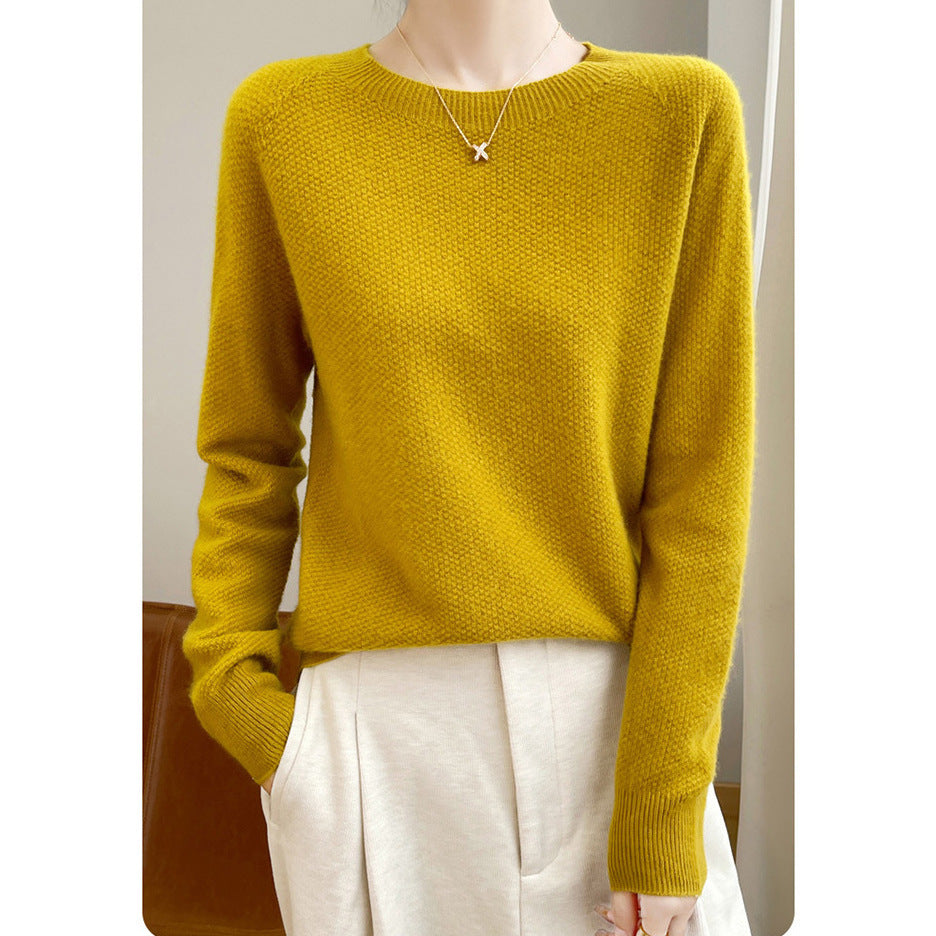 Damen Feinstrickpullover mit lockerer Passform und elegantem Rundhalsausschnitt Drune