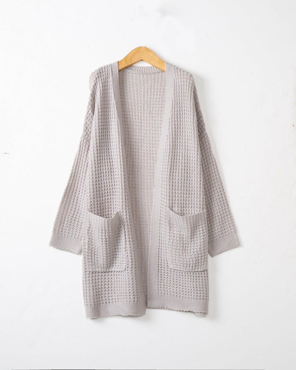 Damen lässiger Strickcardigan mit Taschen und offenem Schnitt Drune