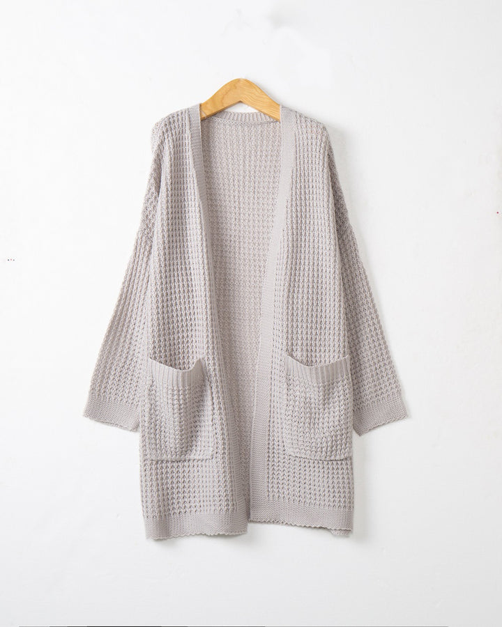 Damen lässiger Strickcardigan mit Taschen und offenem Schnitt Drune