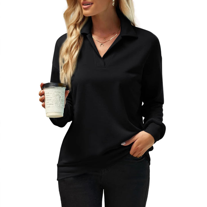 Damen Sweatshirt mit modernem Polokragen und komfortabler Passform Drune