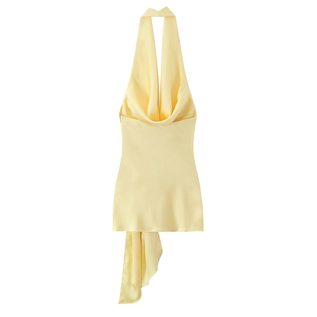 Damen Halter-Top mit elegantem Wickel-Design und fließendem Stoff Drune
