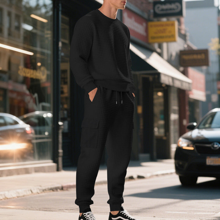 Herren lässiges Sweatshirt und Cargohose Set Drune