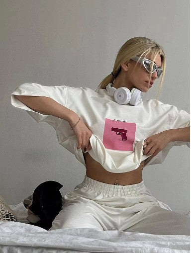 Damen T-Shirt mit künstlerischem Skelettmotiv und einzigartigem Druck Drune