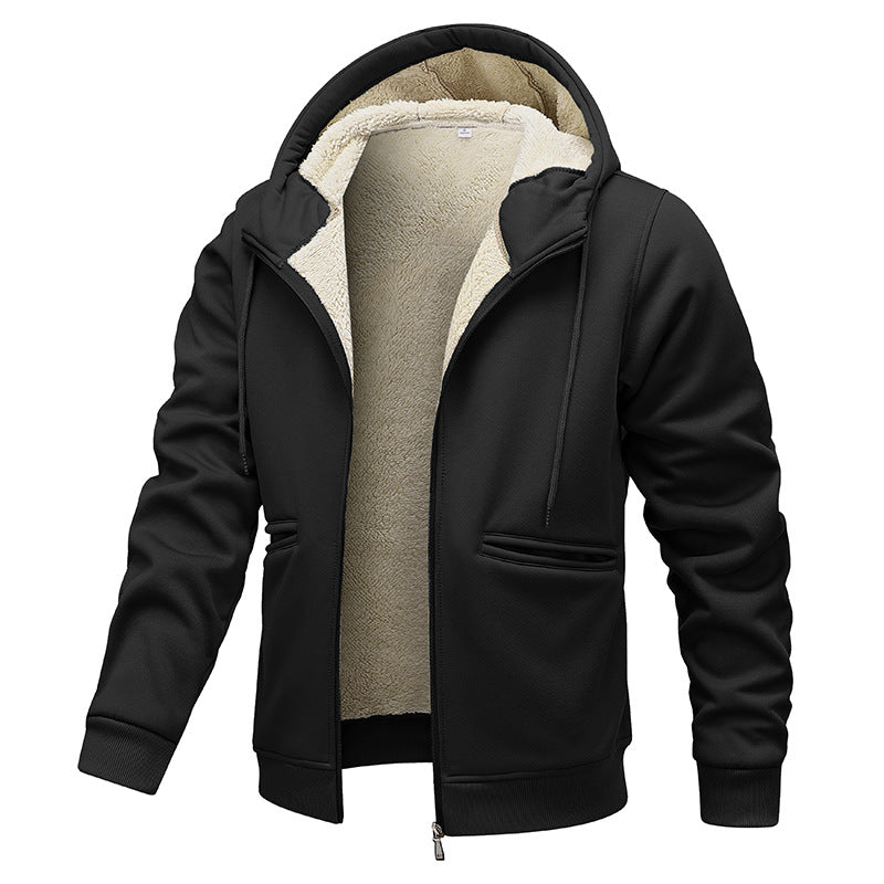 Herren wärmende Fleecejacke mit Kapuze Drune