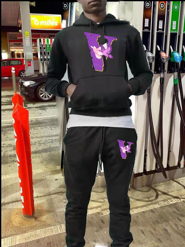Damen Hoodie und Jogginghose Set mit auffälligem Grafikmotiv Drune