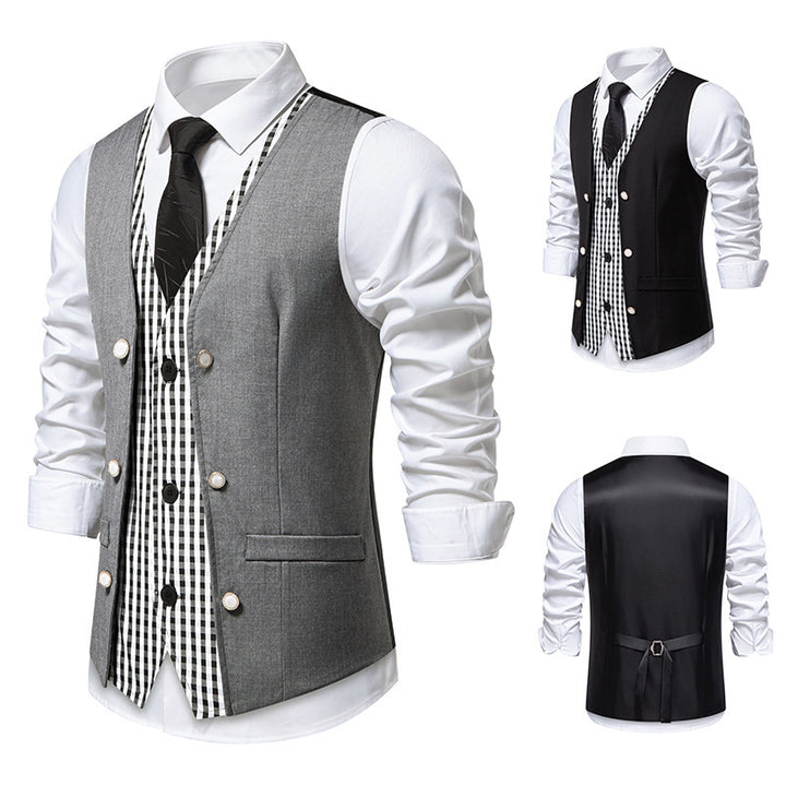 Herren elegante Weste mit kariertem Innenfutter Drune